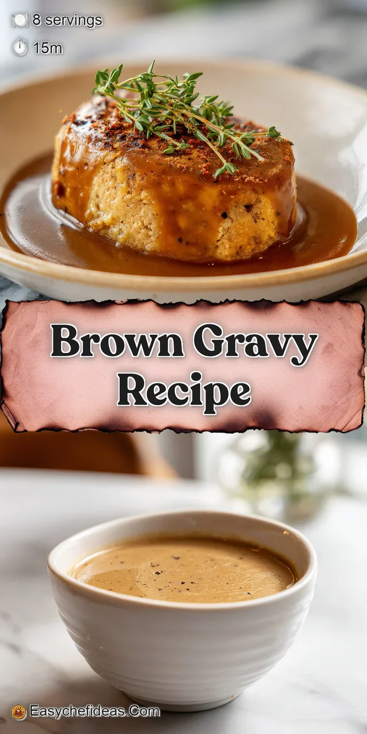 Close-up of velvety brown gravy; steam rises, hinting at warmth; flecks of cracked black pepper add visual texture, savory...