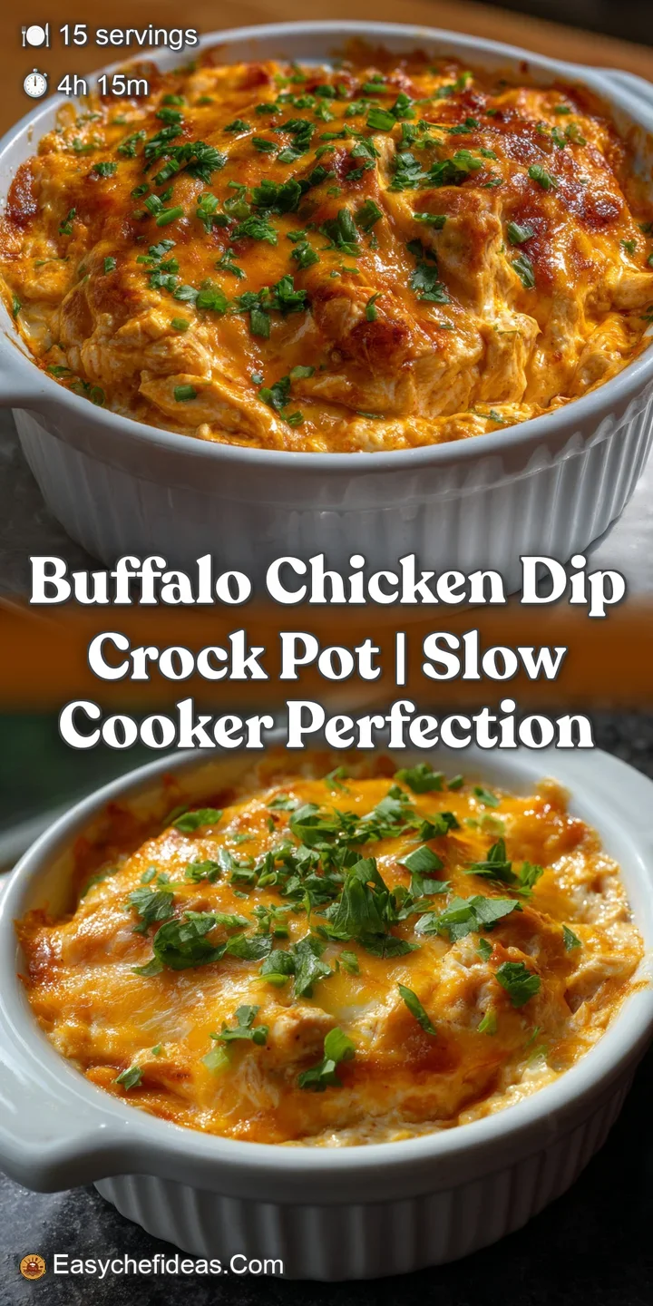 Close-up of a rich, cheesy buffalo chicken dip, with visible pieces of chicken and a light layer of melted cheese, enticin...