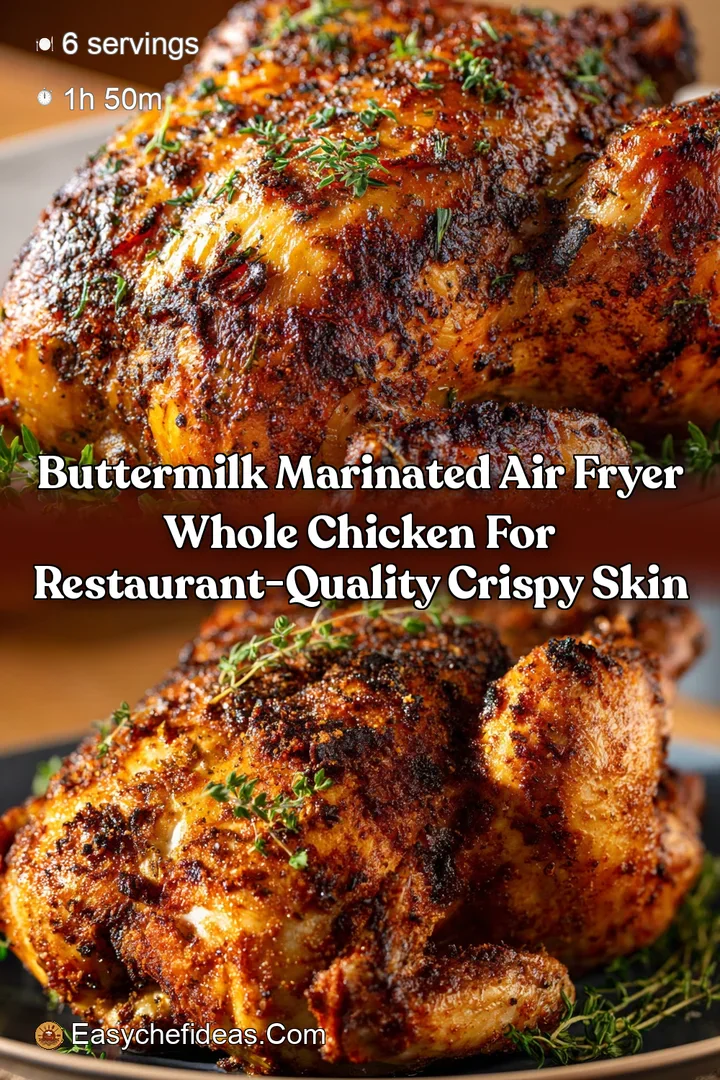 Buttermilk Marinated Air Fryer Whole Chicken for Restaurant-Quality Crispy Skin