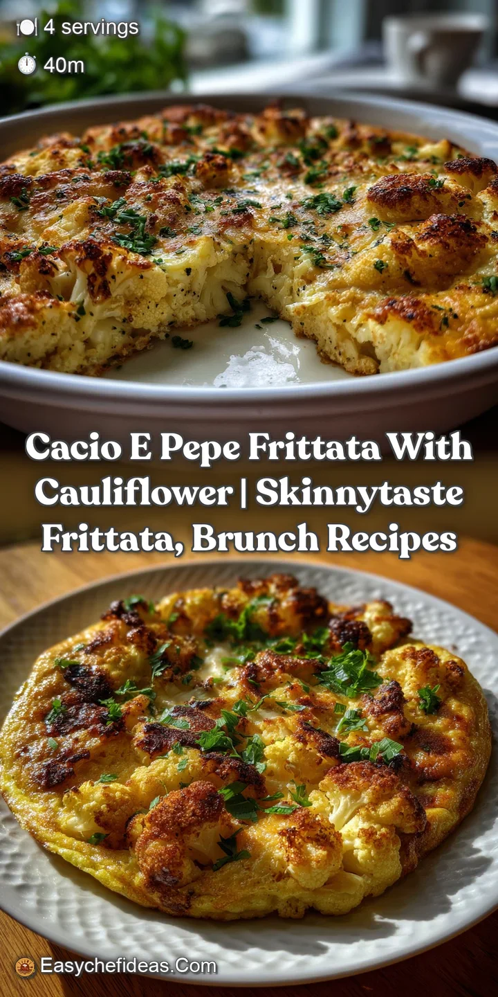 CACIO E PEPE FRITTATA WITH CAULIFLOWER | Skinnytaste Frittata Brunch Recipes