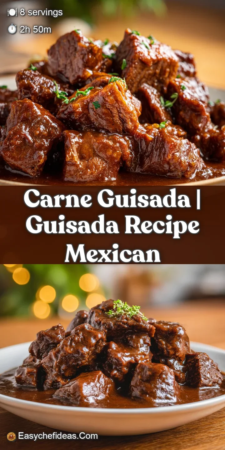 Close-up of succulent, fork-tender beef chunks glistening in a thick, savory brown sauce with soft orange carrots.