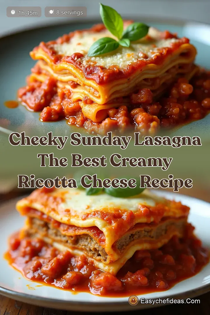 Cheeky Sunday Lasagna The Best Creamy Ricotta Cheese Recipe