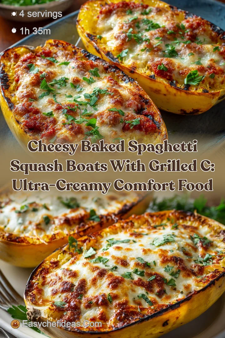 Cheesy Baked Spaghetti Squash Boats with Grilled C: Ultra-Creamy Comfort Food