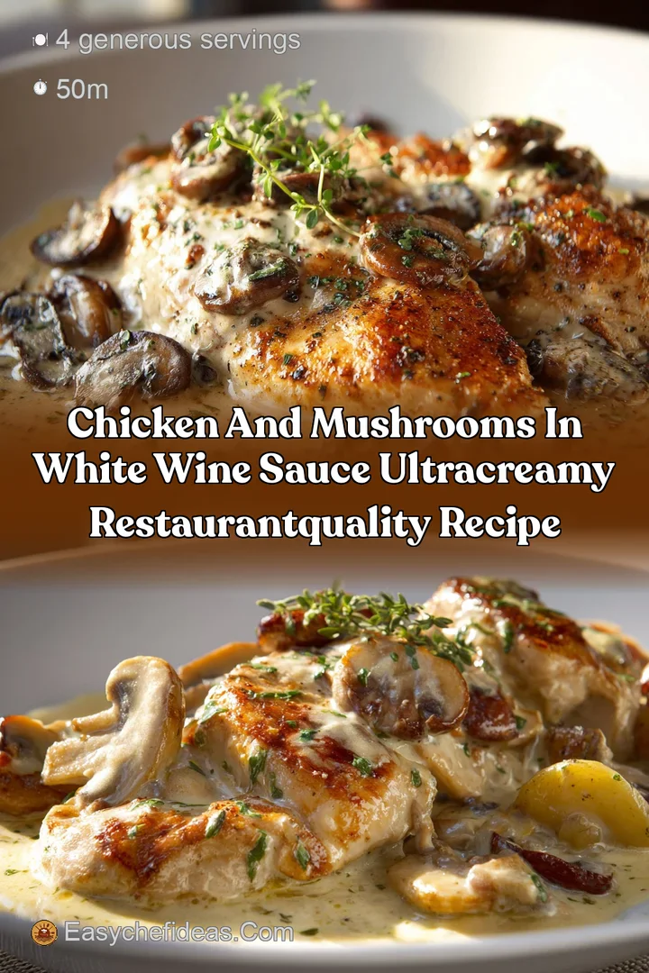 Chicken and Mushrooms in White Wine Sauce UltraCreamy RestaurantQuality Recipe