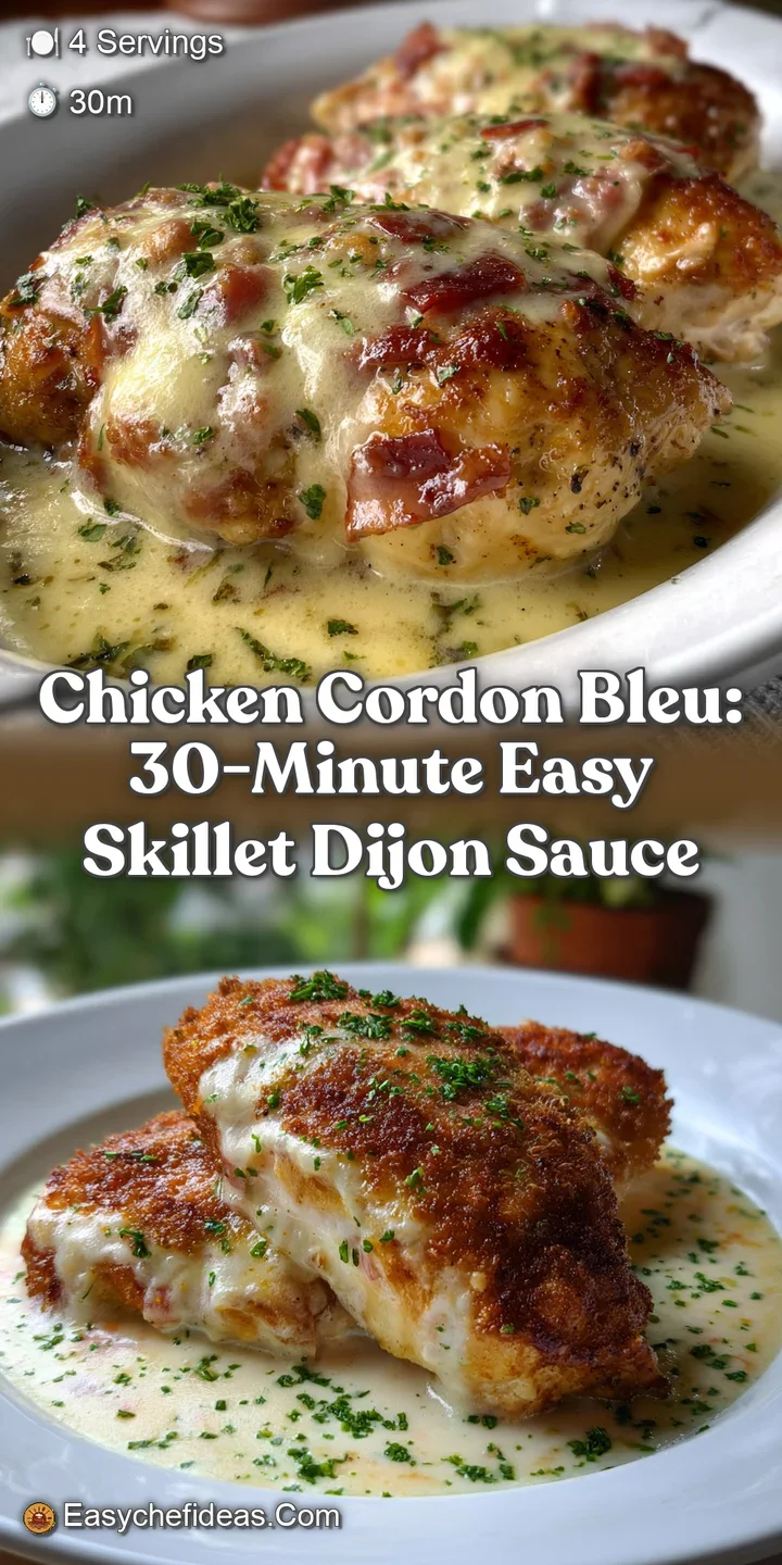 Chicken Cordon Bleu: 30-Minute Easy Skillet Dijon Sauce
