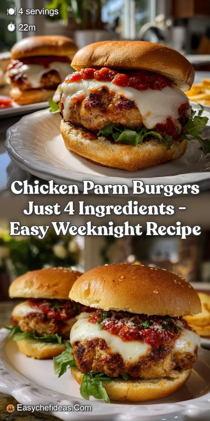Chicken Parm Burgers Just 4 Ingredients - Easy Weeknight Recipe