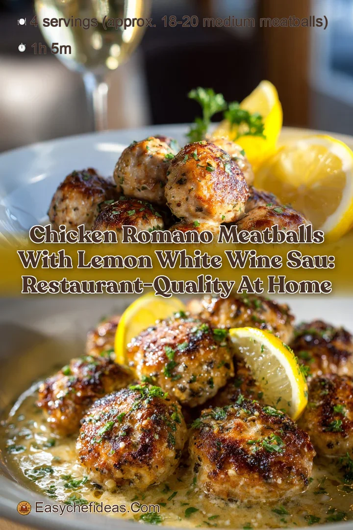 Chicken Romano Meatballs with Lemon White Wine Sau: Restaurant-Quality at Home
