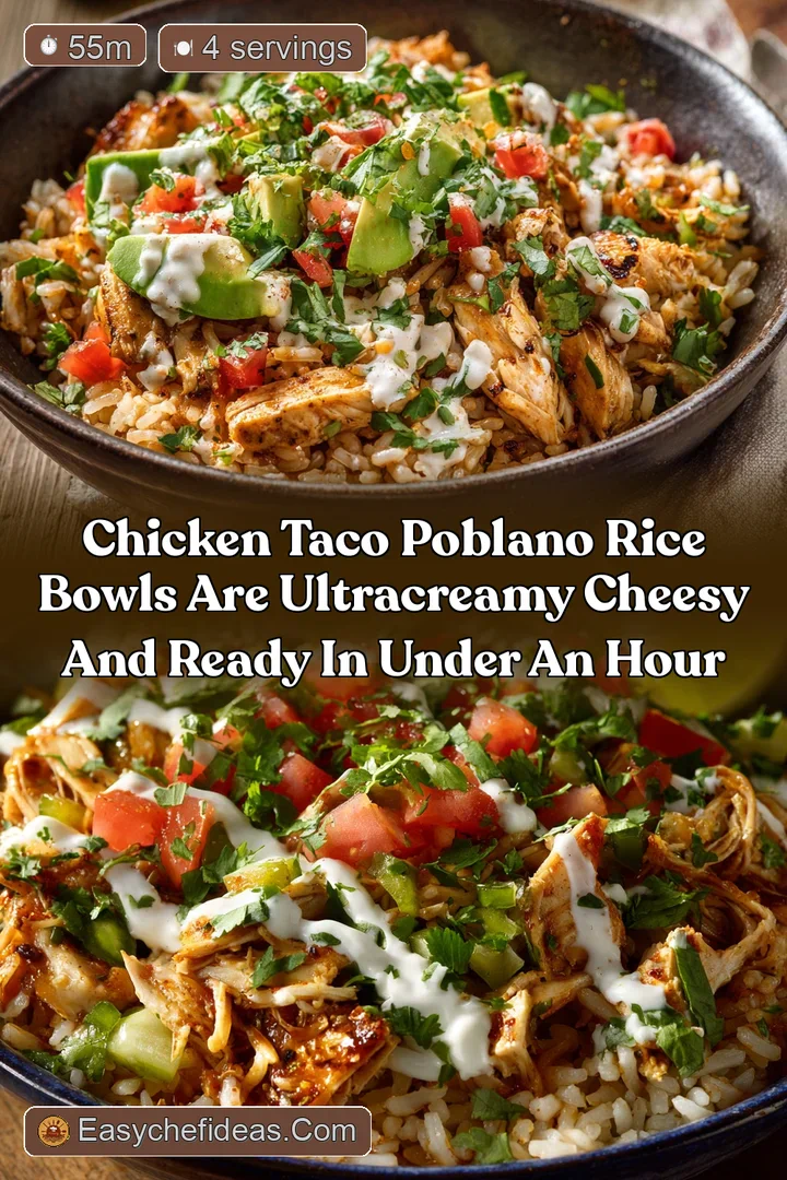 Chicken Taco Poblano Rice Bowls are UltraCreamy Cheesy and Ready in Under an Hour