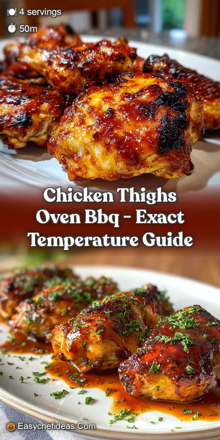 Close-up of a deeply browned, bubbly-crusted chicken thigh with a sweet and tangy BBQ glaze. The glaze shines in the light.