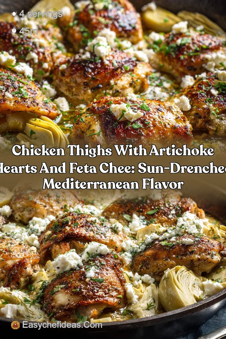 Chicken Thighs with Artichoke Hearts and Feta Chee: Sun-Drenched Mediterranean Flavor