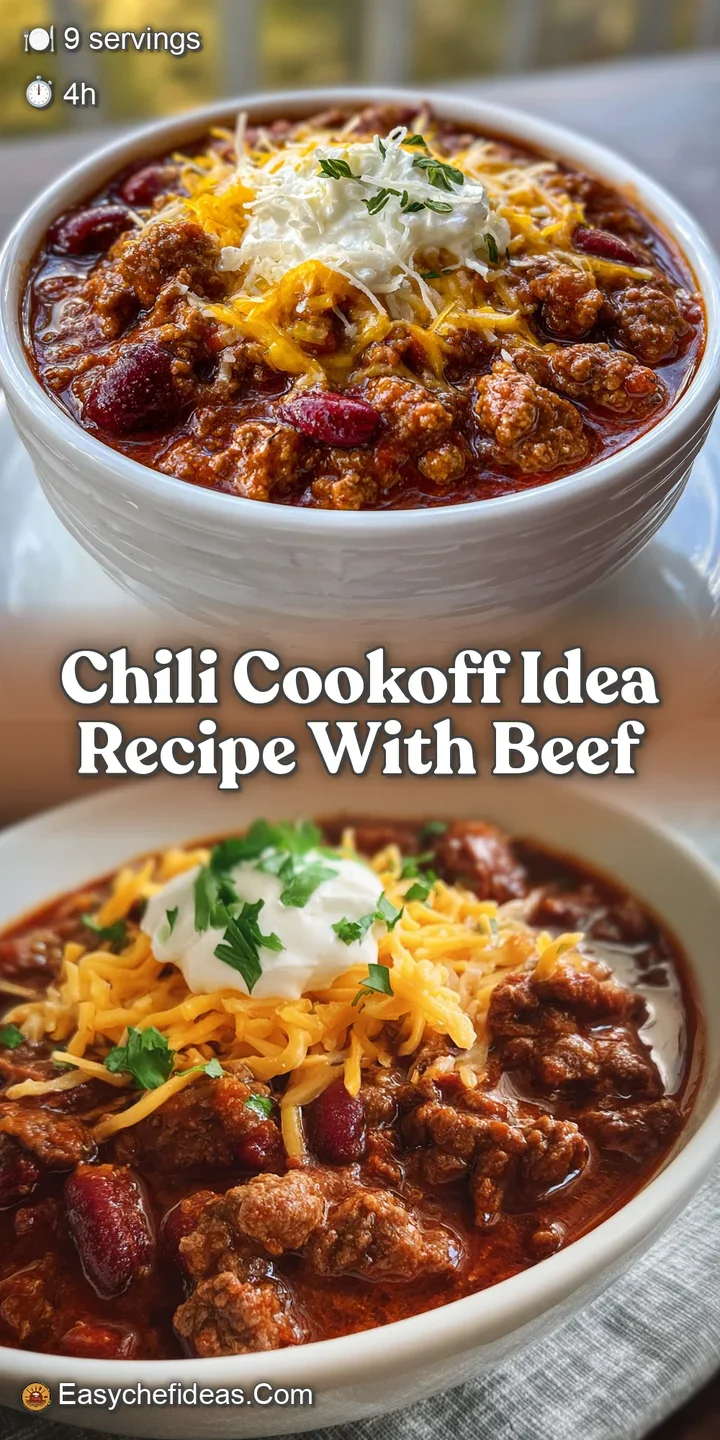 Up-close, the chili showcases tender chunks of beef and kidney beans, simmering in a thick, flavorful sauce.