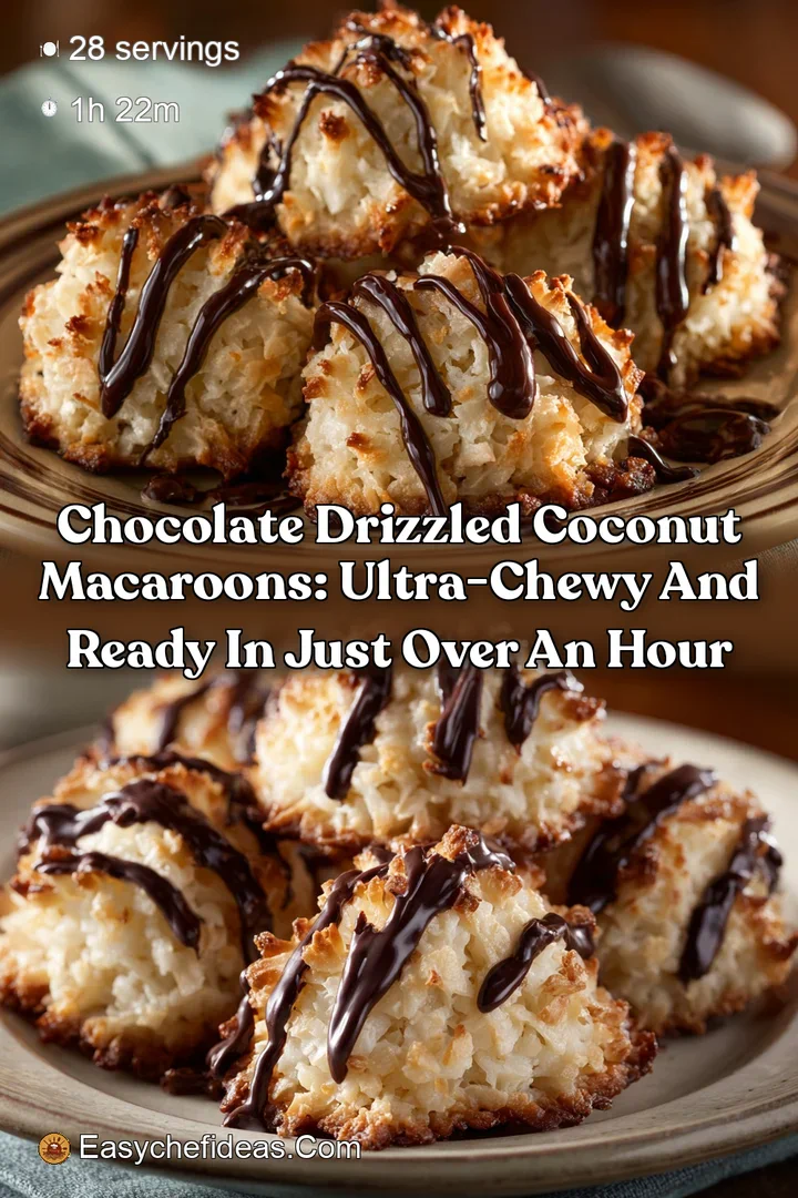 Chocolate Drizzled Coconut Macaroons: Ultra-Chewy and Ready in Just Over an Hour
