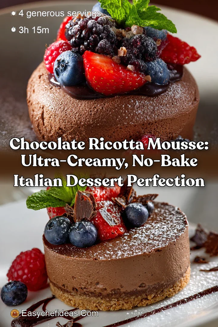 Chocolate Ricotta Mousse: Ultra-Creamy No-Bake Italian Dessert Perfection