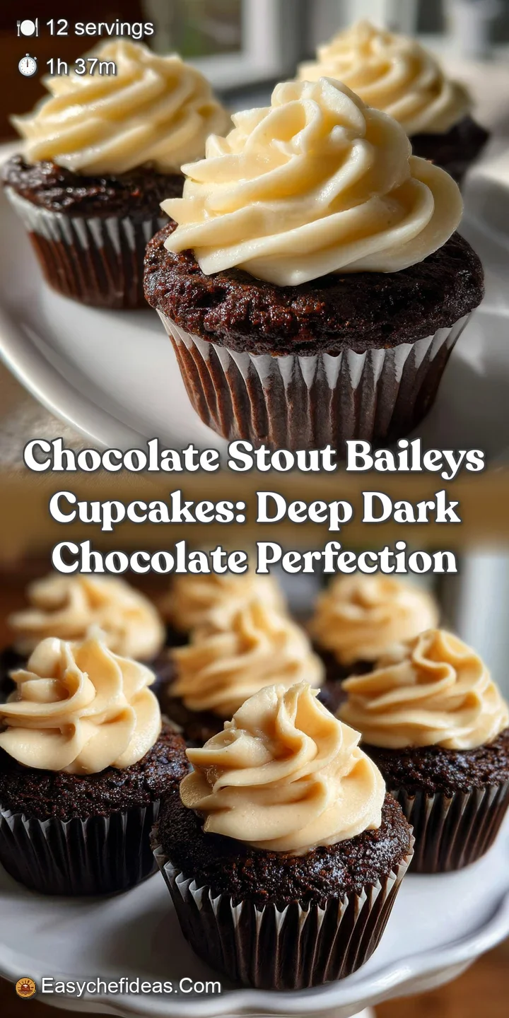 Chocolate Stout Baileys Cupcakes: Deep Dark Chocolate Perfection