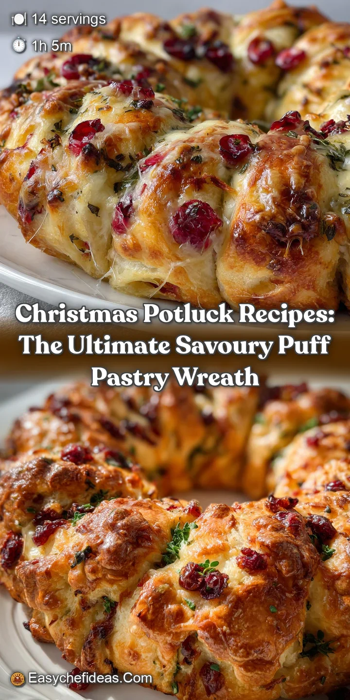 Christmas Potluck Recipes: The Ultimate Savoury Puff Pastry Wreath