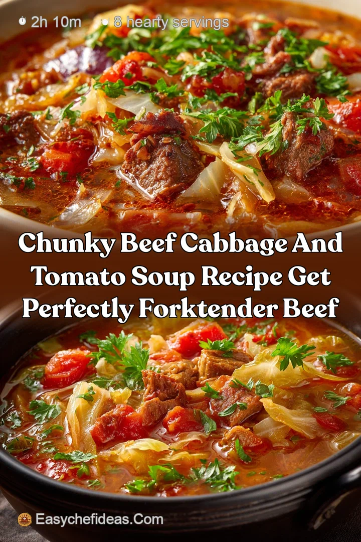 Chunky Beef Cabbage and Tomato Soup Recipe Get Perfectly ForkTender Beef