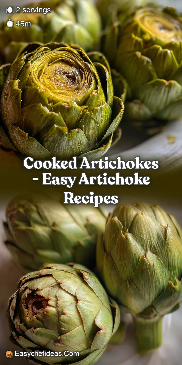 Close-up of a perfectly roasted artichoke heart, its layers softened and browned, glistening with oil and flecks of season...