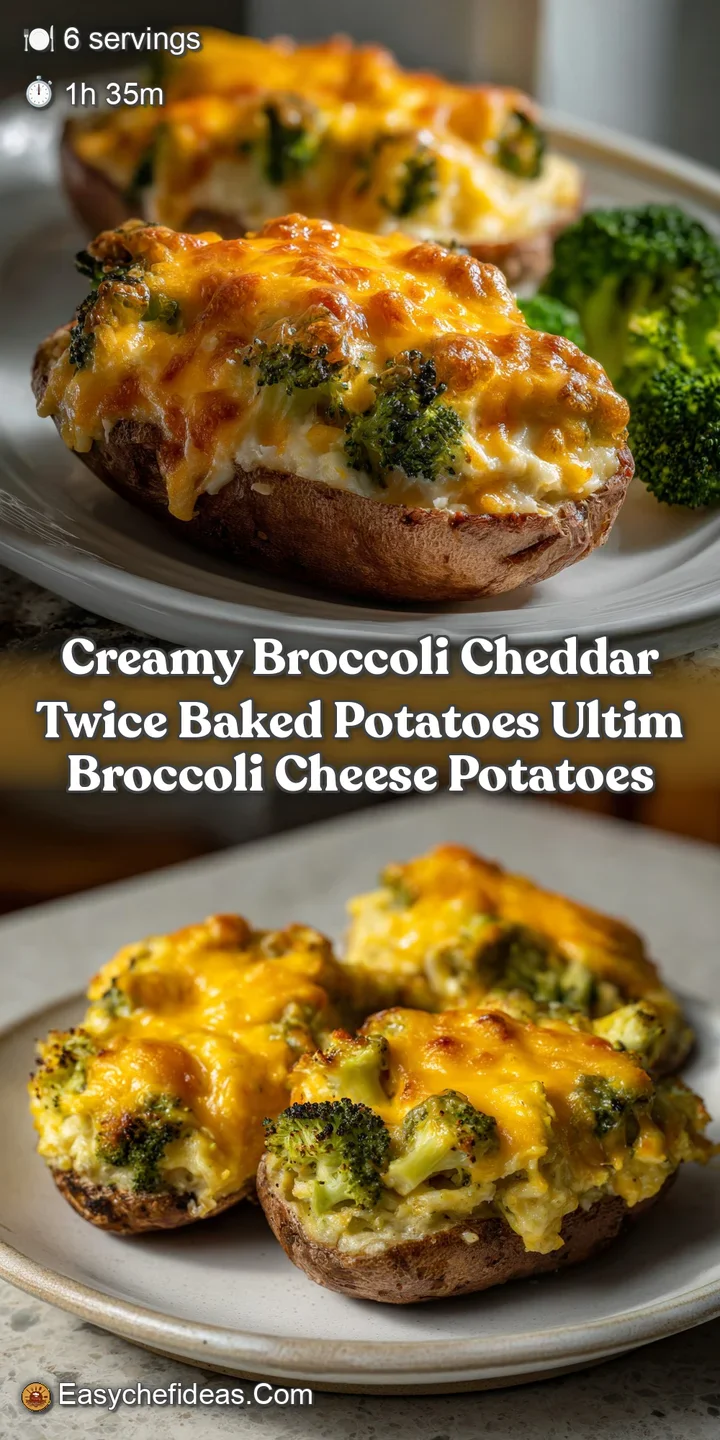 Creamy Broccoli Cheddar Twice Baked Potatoes Ultim Broccoli Cheese Potatoes