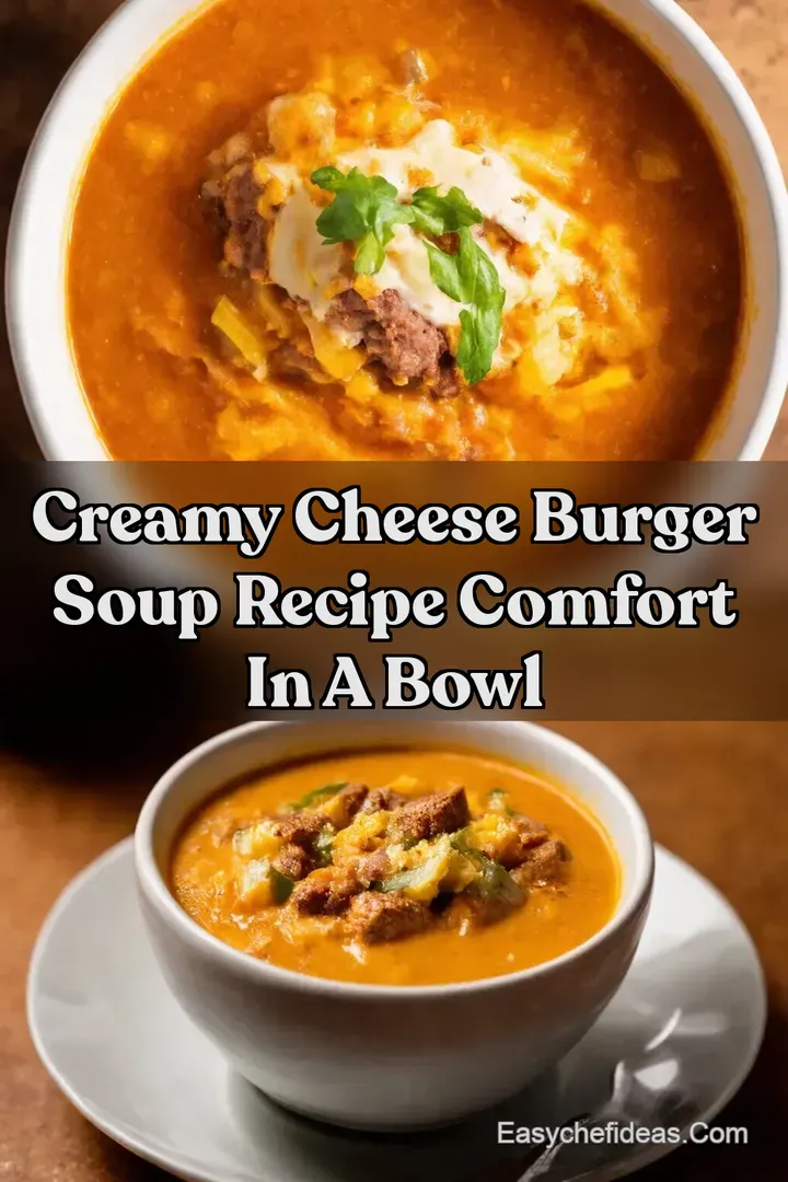 Creamy cheese burger soup Recipe Comfort in a Bowl