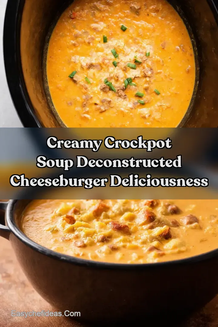Creamy Crockpot Soup Deconstructed Cheeseburger Deliciousness