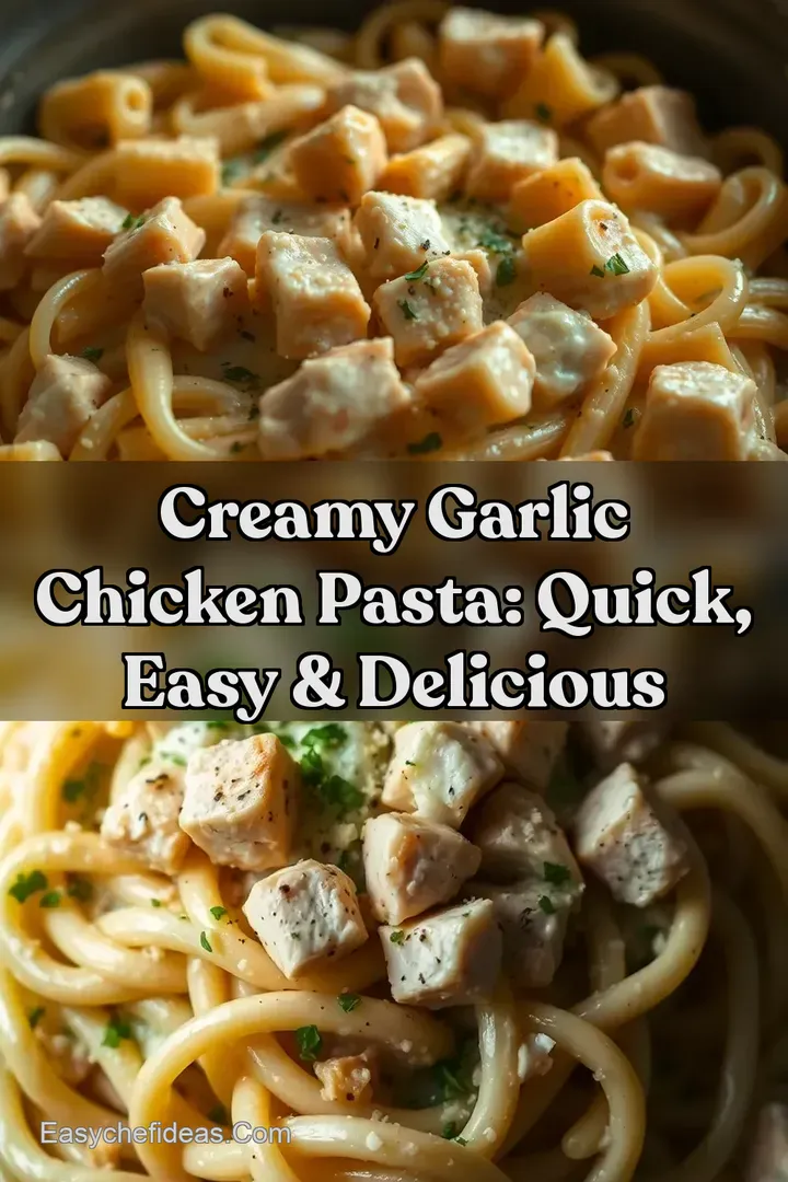Creamy Garlic Chicken Pasta: Quick Easy & Delicious