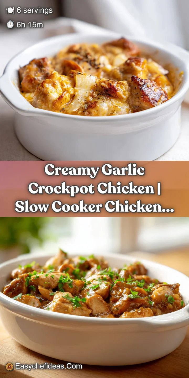 Close-up of succulent, pull-apart chicken bathed in velvety garlic cream sauce, hinting at warmth and flavor.