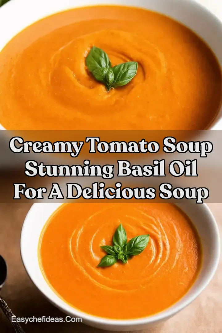 Creamy Tomato Soup Stunning Basil Oil for a Delicious Soup