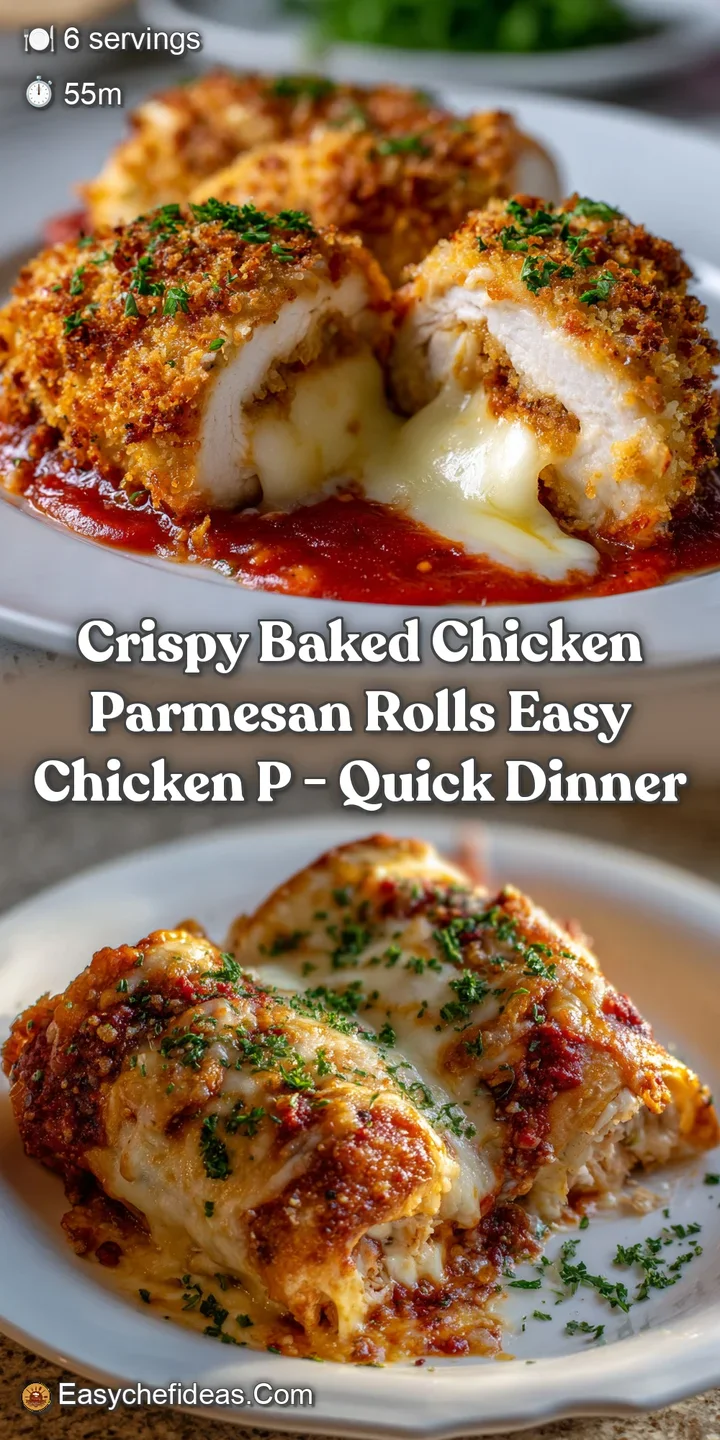 Crispy Baked Chicken Parmesan Rolls Easy Chicken P - Quick Dinner