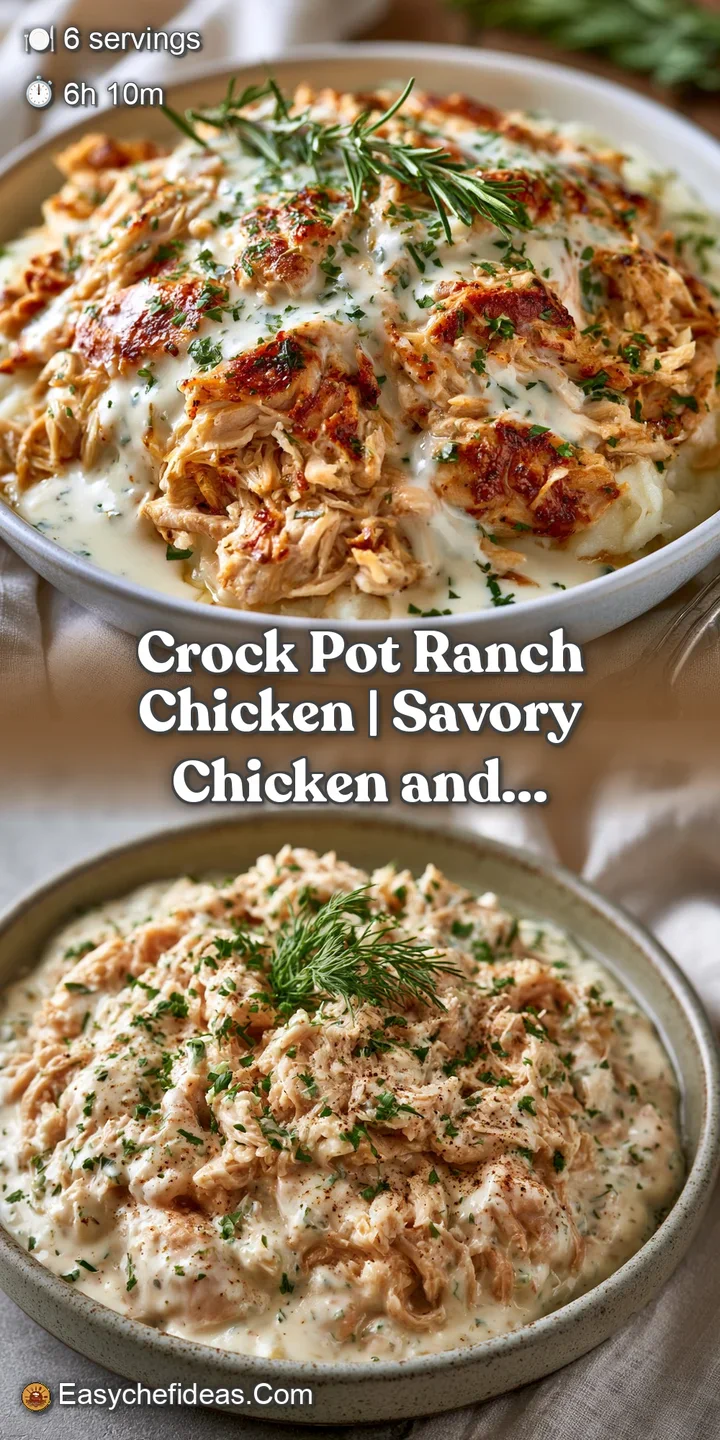 Extreme close-up of tender shredded chicken drenched in a rich, creamy sauce with visible specks of herbs and pepper.