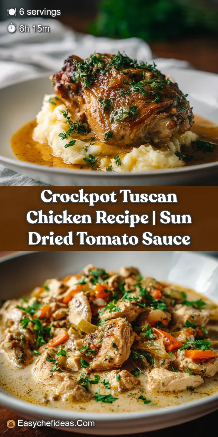 A close-up of Tuscan chicken: the velvety sauce coats the tender chicken and spinach. Red peppers peek through, promising ...