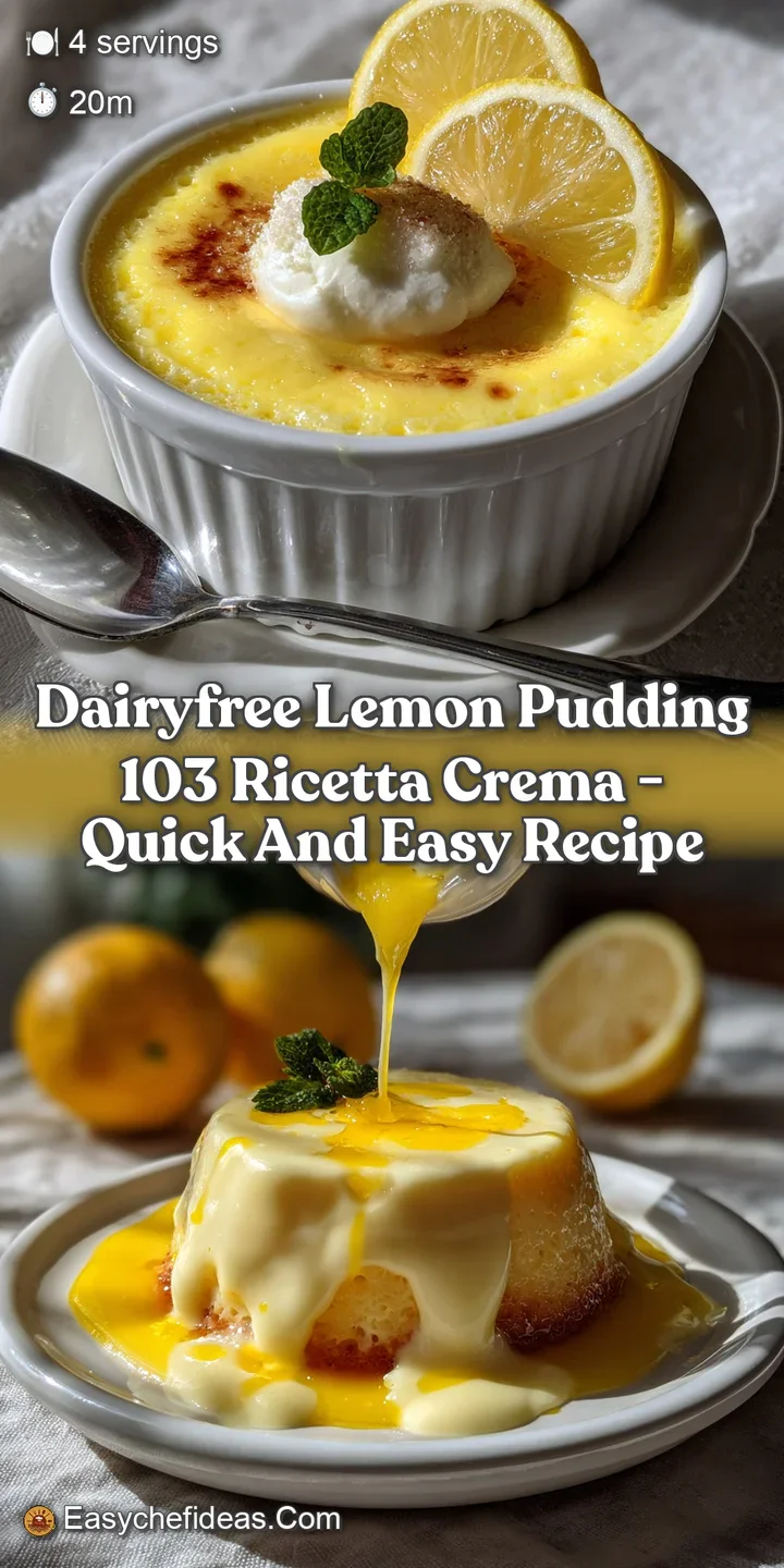 Dairyfree Lemon Pudding 103 Ricetta crema - Quick and Easy Recipe