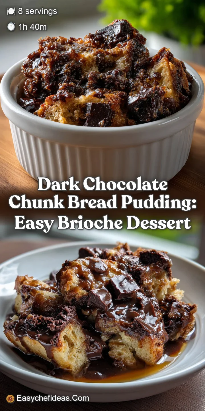 Dark Chocolate Chunk Bread Pudding: Easy Brioche Dessert
