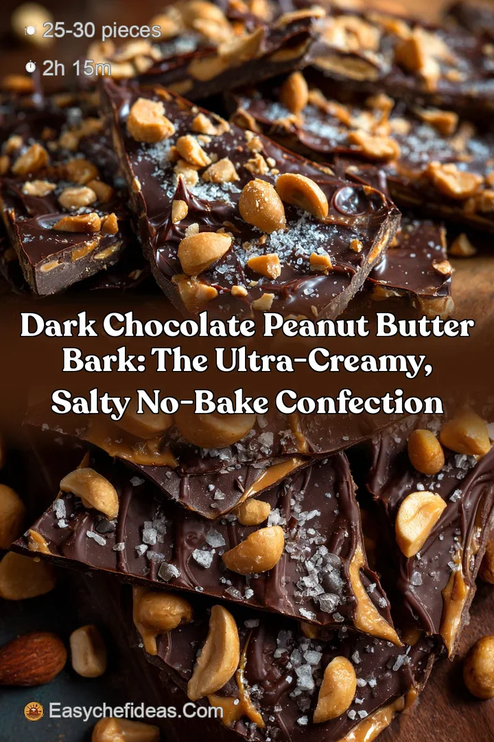 Dark Chocolate Peanut Butter Bark: The Ultra-Creamy Salty No-Bake Confection