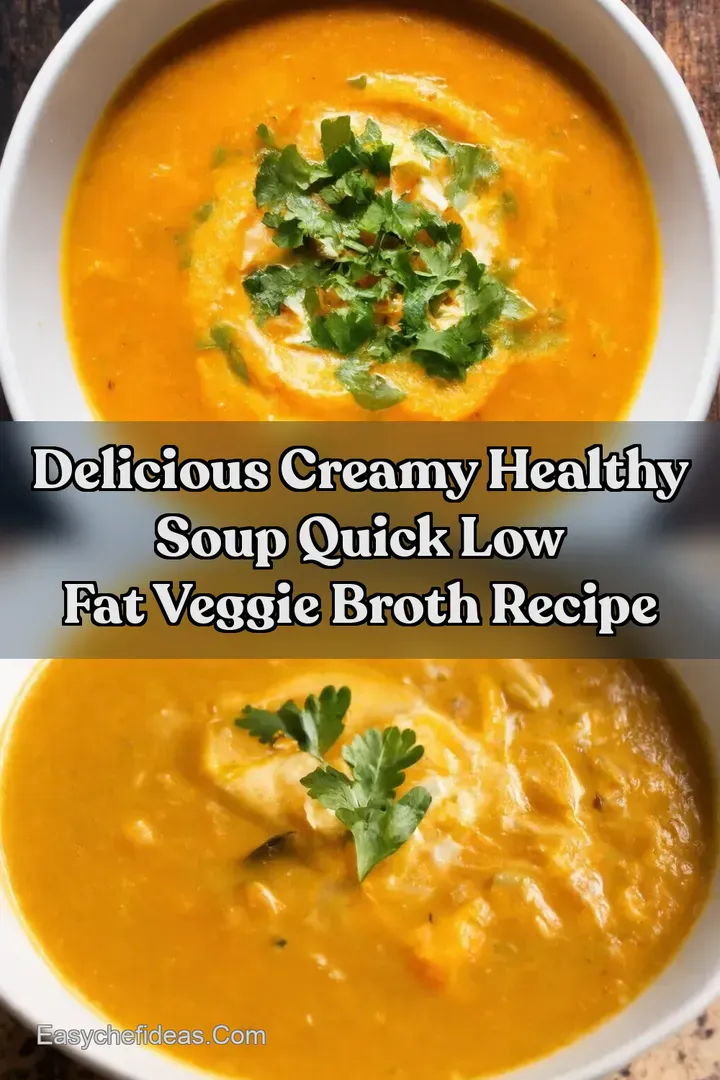 Delicious Creamy Healthy Soup Quick Low Fat Veggie Broth Recipe