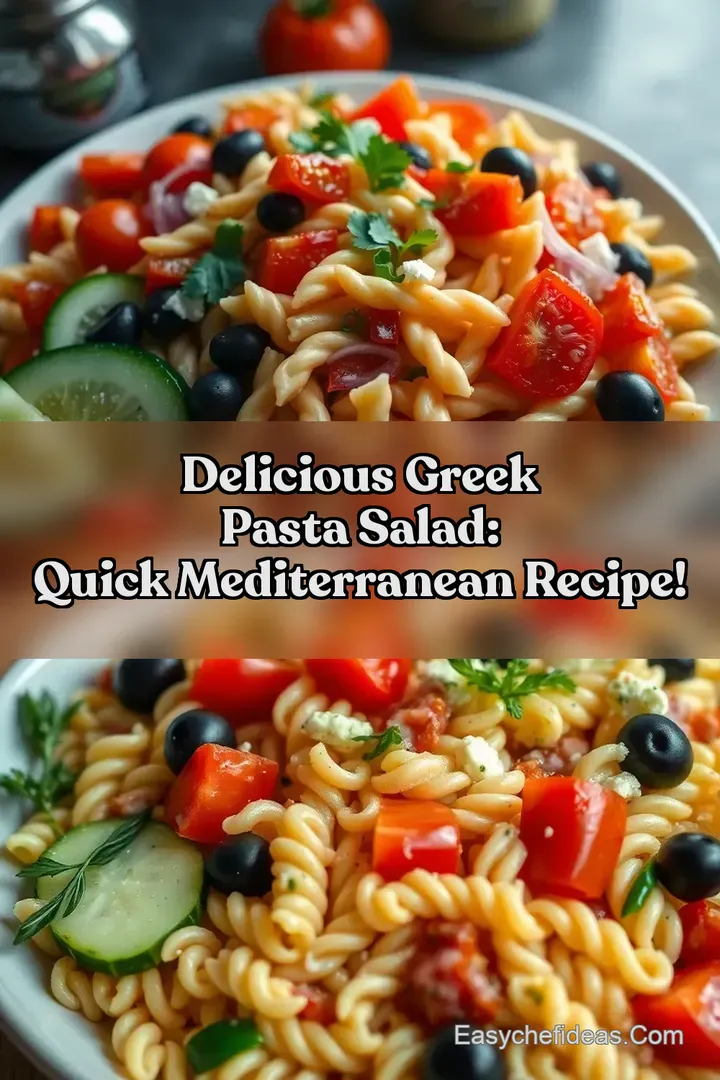 Delicious Greek Pasta Salad: Quick Mediterranean Recipe!