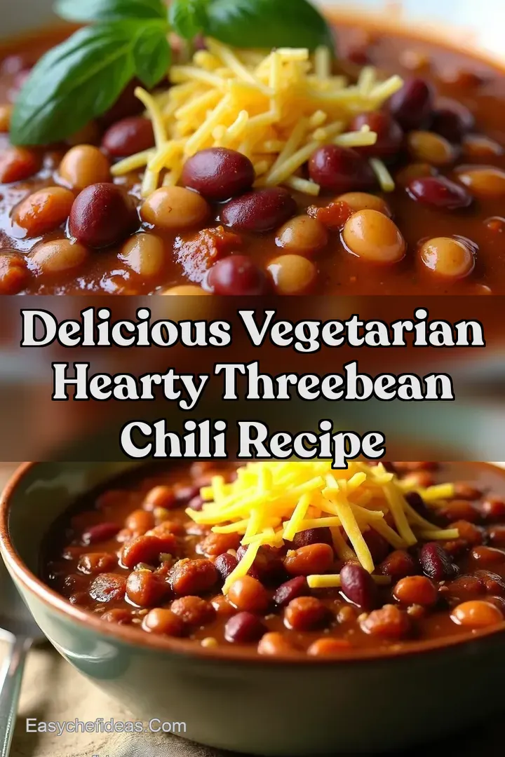 Delicious Vegetarian Hearty ThreeBean Chili Recipe