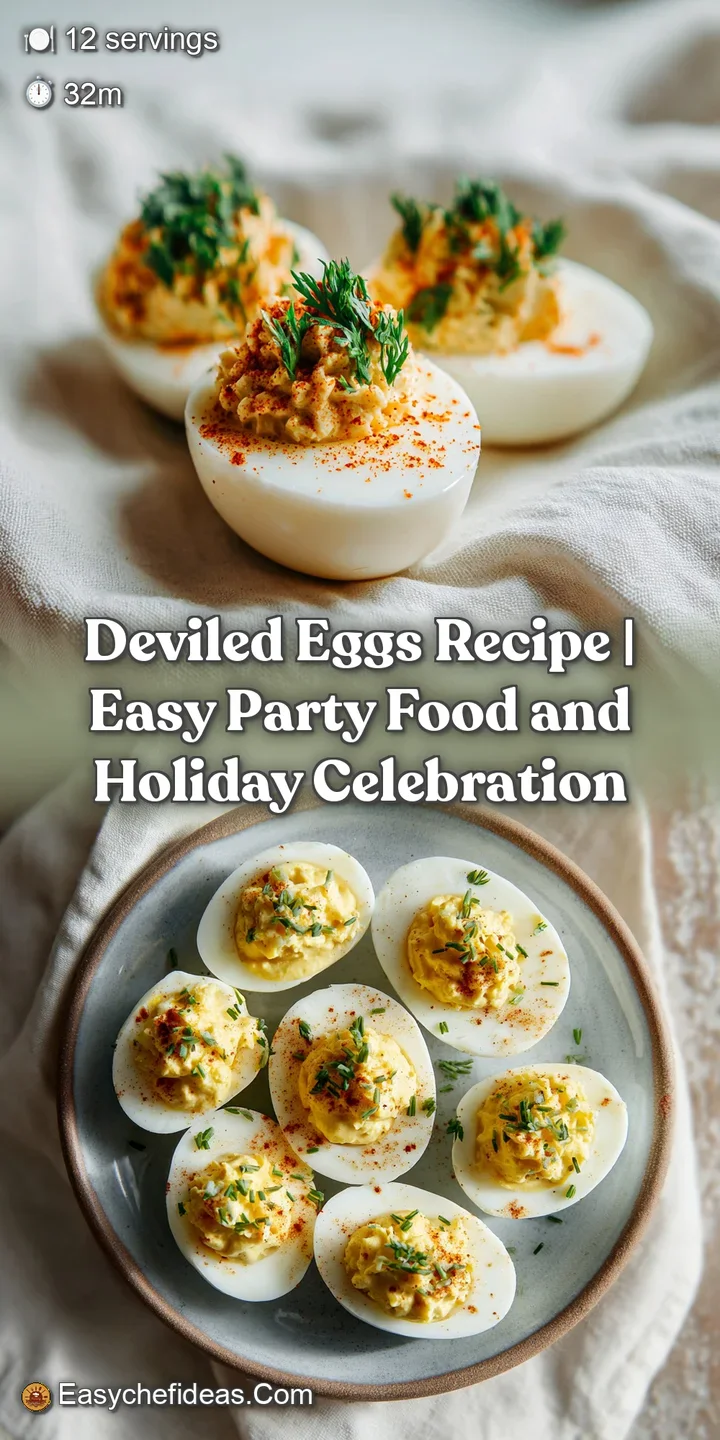 Close-up of a deviled egg revealing smooth, rich yellow yolk filling, lightly sprinkled with paprika, showcasing its cream...