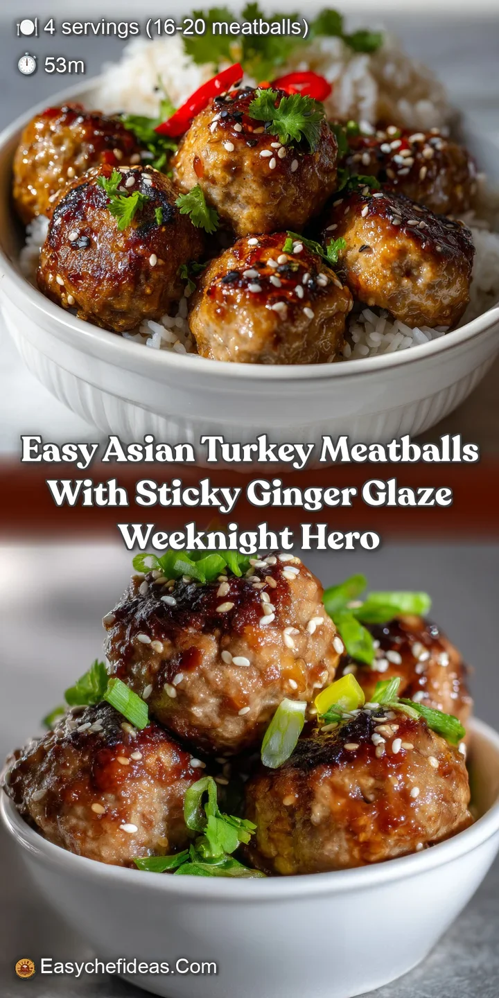 Easy Asian Turkey Meatballs with Sticky Ginger Glaze Weeknight Hero