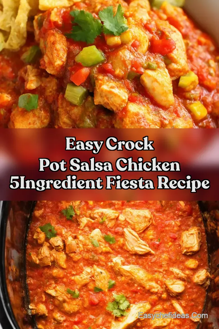 Easy Crock Pot Salsa Chicken 5Ingredient Fiesta Recipe