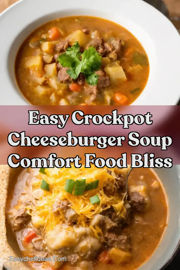 Easy Crockpot Cheeseburger Soup Comfort Food Bliss