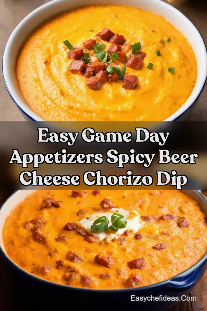 Easy Game Day Appetizers Spicy Beer Cheese Chorizo Dip