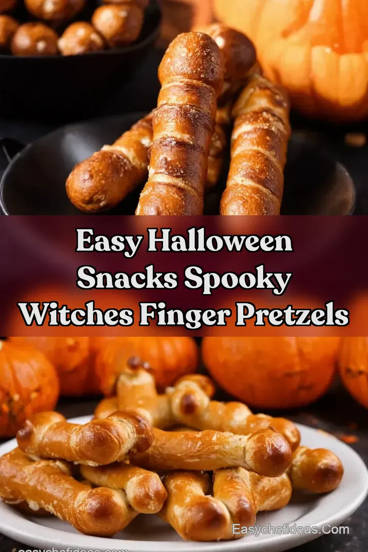 Easy Halloween Snacks Spooky Witches Finger Pretzels