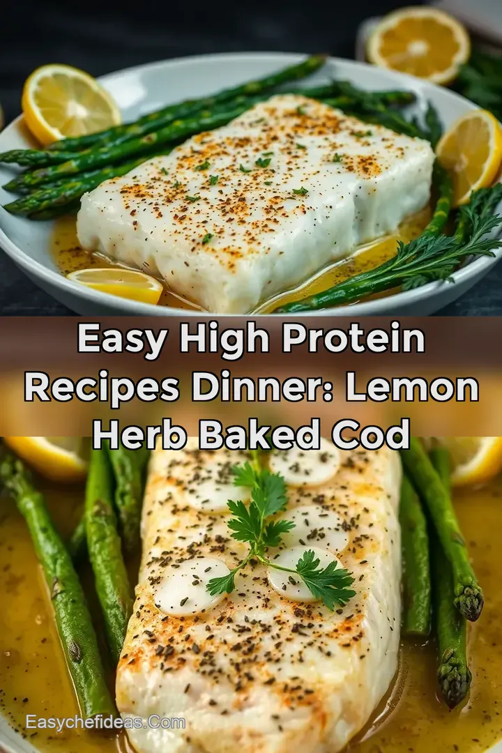 Easy High Protein Recipes Dinner: Lemon Herb Baked Cod