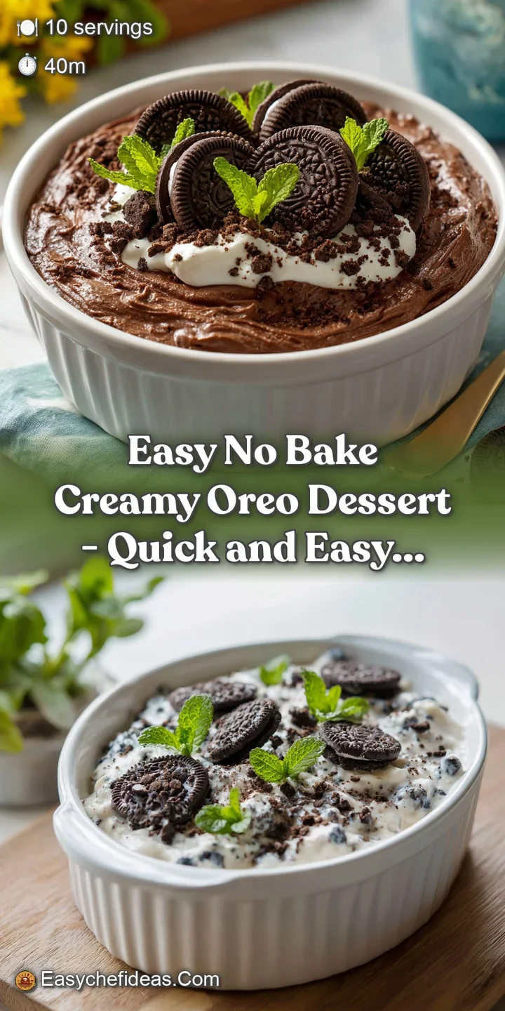 Close-up of crushed Oreo cookies mixed into a smooth, pale cream filling, showing tempting texture.