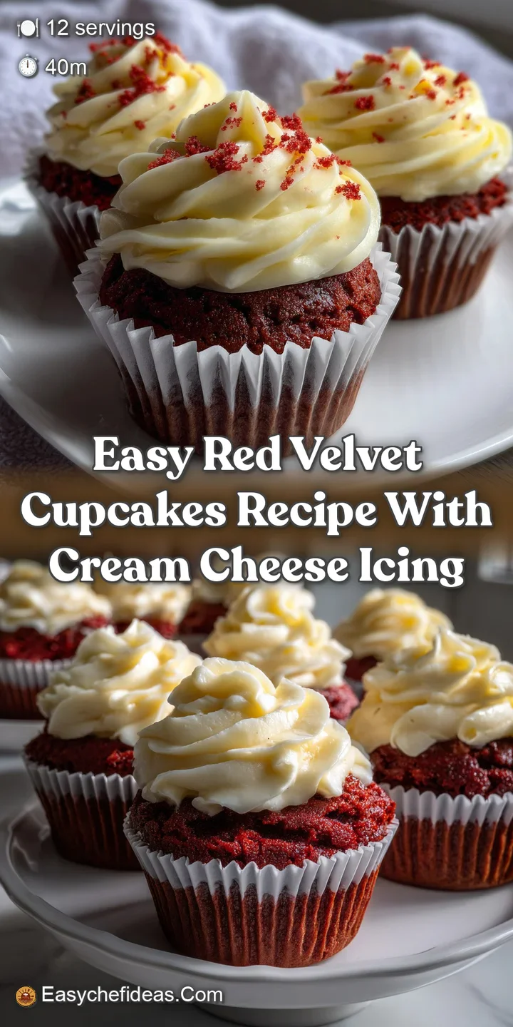 Easy Red Velvet Cupcakes Recipe with Cream Cheese Icing