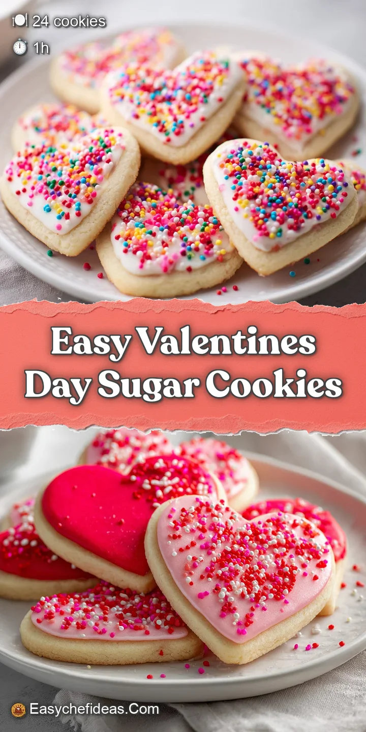 Close-up of a sugar cookie, vibrant red heart outlined in white icing, revealing a smooth, glossy texture and playful spri...