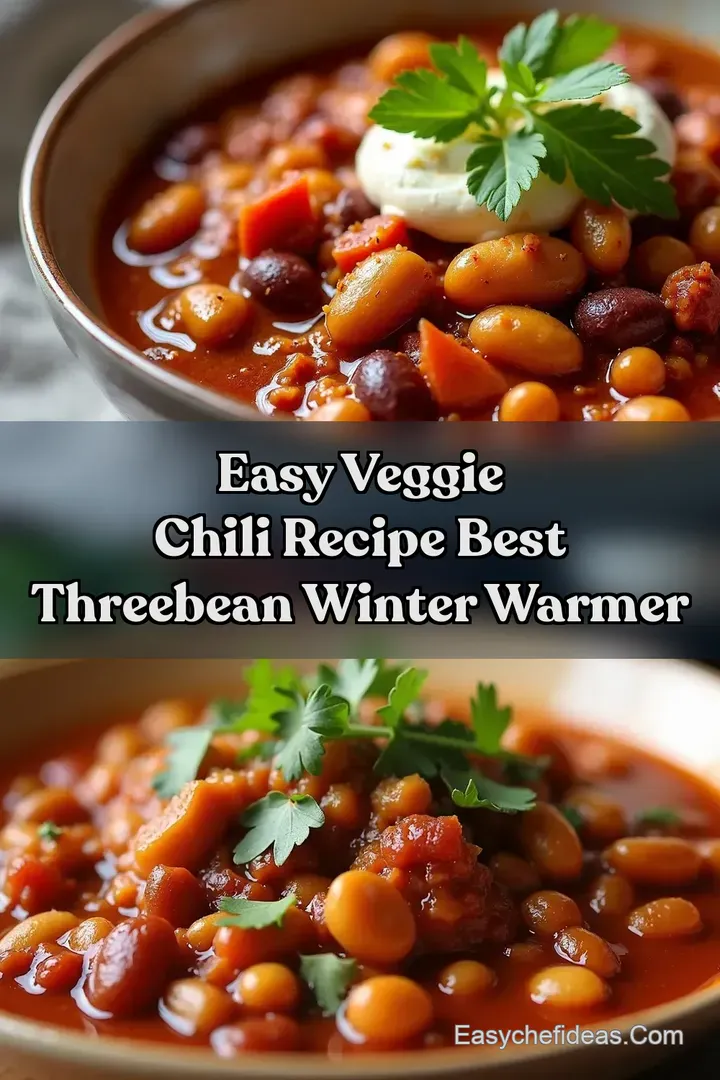 Easy Veggie Chili Recipe Best ThreeBean Winter Warmer