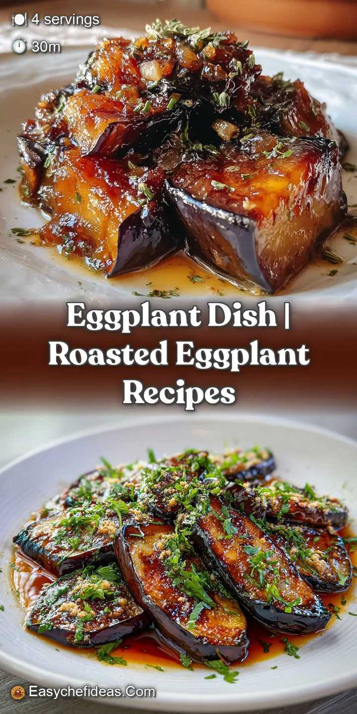 Close-up of perfectly baked eggplant. See the crisp texture and the glistening, slightly caramelized edges of the savory d...