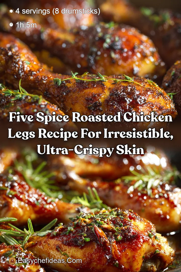 Five Spice Roasted Chicken Legs recipe for irresistible ultra-crispy skin