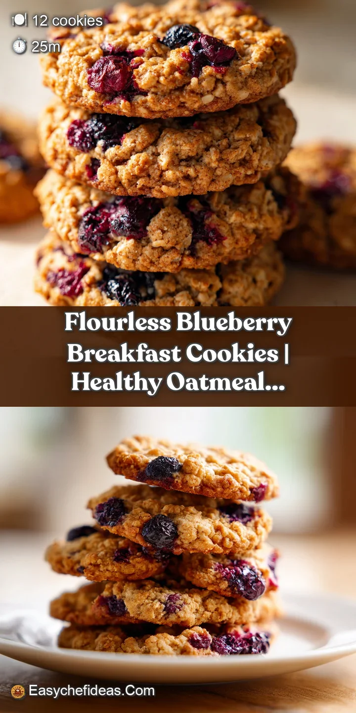 Close-up of a chewy oat cookie showing a juicy, deep purple blueberry burst and a crumbly, toasted texture.